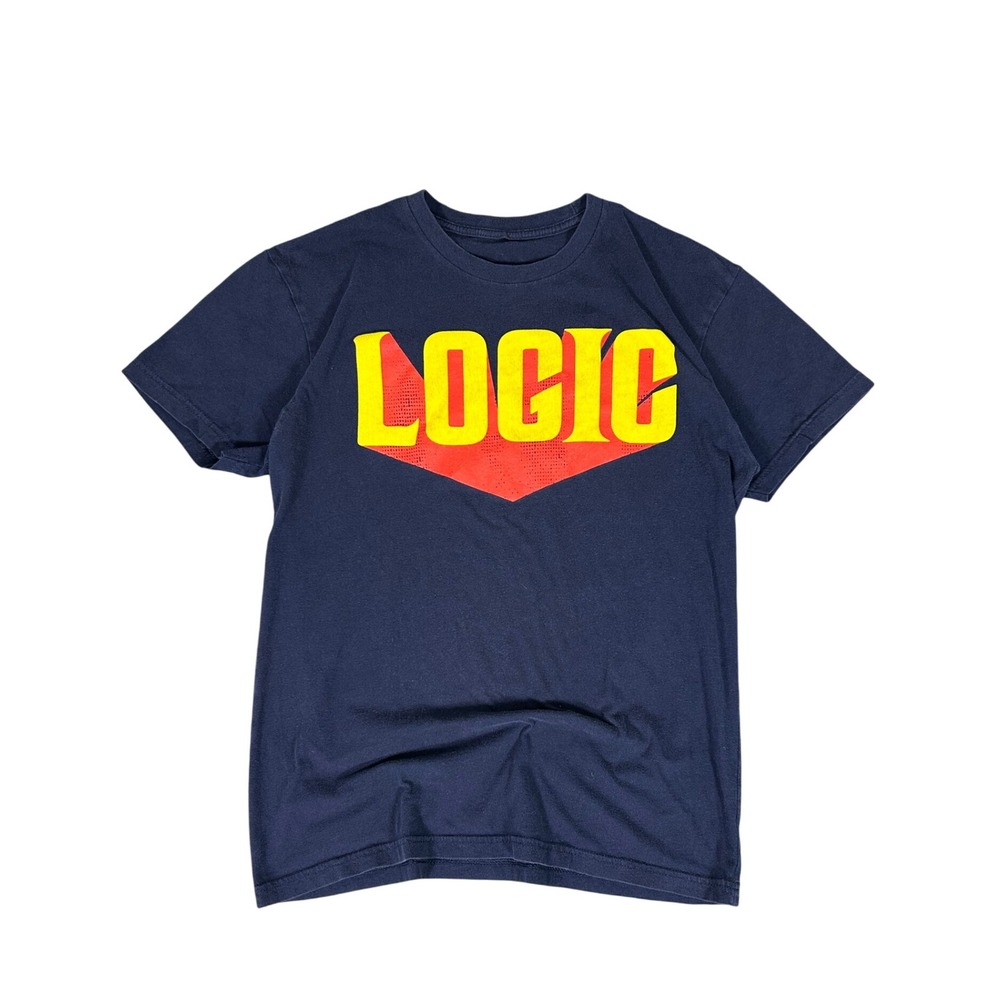 Logic‎ T Shirt Navy Blue Graphic Tee Short Sleeve Men's Size M